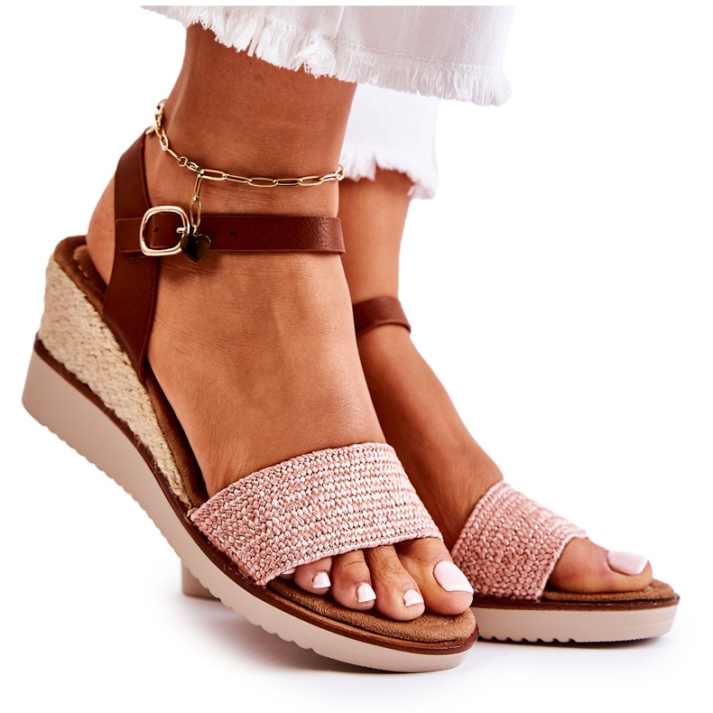 PE1 Rosa Tenerife Keilsandalen mit Zöpfen beige braun