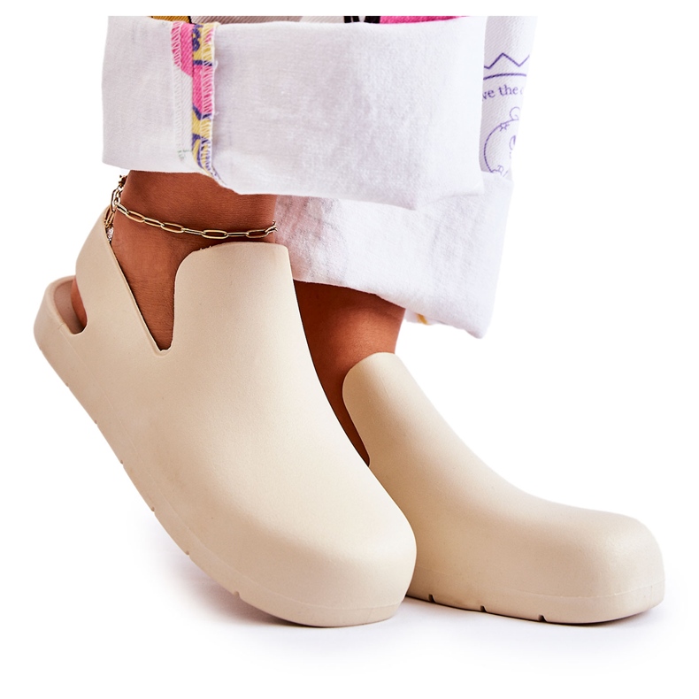 FS1 Modische Gummi Clogs hellbeige Meriko