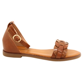 Evento Damensandalen mit Zopf 22SD35-4604 Camel braun