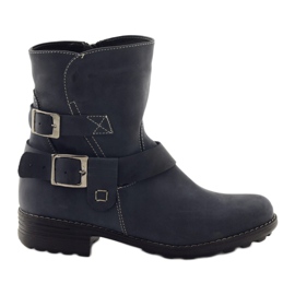 Winterstiefel Gregors 544 aus Leder für Damen, Marineblau