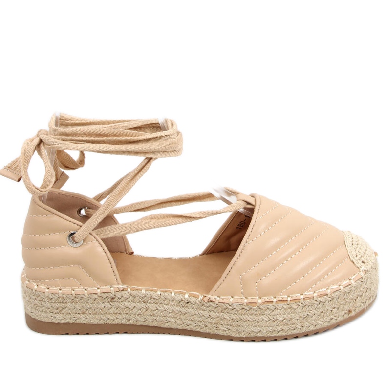 Freesia Beige Espadrilles mit Knöchelbindung