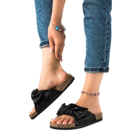 Bestelle Stylische Flip-Flops mit Schleife schwarz