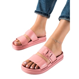 SHELOVET Rosa Hausschuhe mit Schnalle