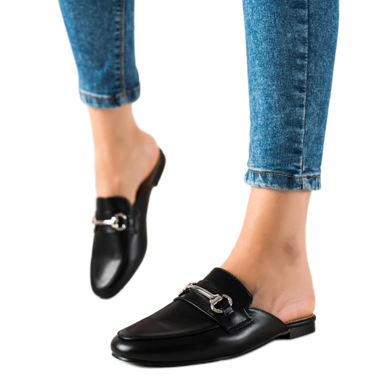 SHELOVET Schwarze Hausschuhe Loafer