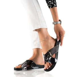 Groto Gogo Schimmernde schwarze Hausschuhe