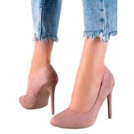 SHELOVET Pumps aus rosa Wildleder