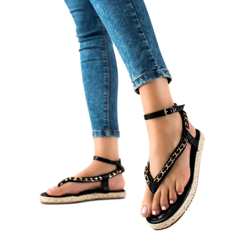 Seastar Flip-Flop-Sandalen mit dekorativer Kette schwarz