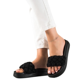 Seastar Schwarze Hausschuhe mit Kristallen