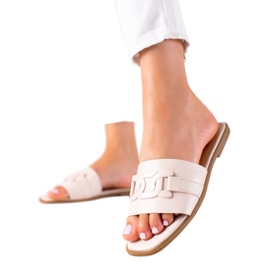 SHELOVET Klassische Flip-Flops beige
