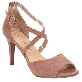 Rosa Sandalen auf einem hohen Absatz W Sergio Leone