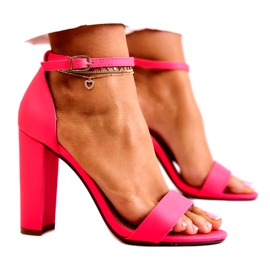 ADY Damensandalen auf einem High Heel Neon Pink Anastasie rosa