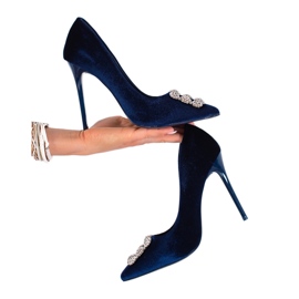 Comer Elegante marineblaue High Heels navy blau
