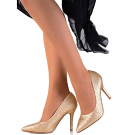 Small Swan Glänzende Goldnadeln golden