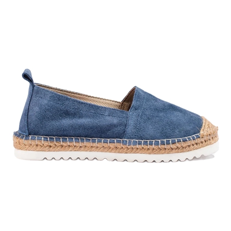 T.Sokolski Leder-Espadrilles auf der Plattform navy blau