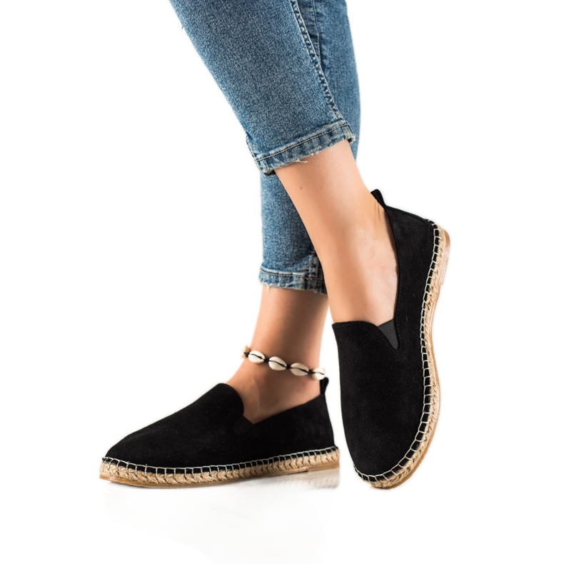 T.Sokolski Klassische Espadrilles aus Leder schwarz