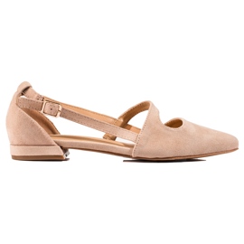 T.Sokolski Beigefarbene Ballerinas mit Ausschnitt