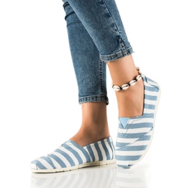 Black Forest Gestreifte Slipper weiß blau