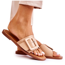 FE1 Modische Damenhausschuhe für den Sommer Cappuccino Sylvia beige