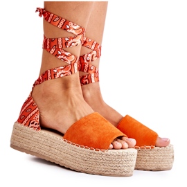 FB2 Wildleder Orange Keilsandalen Livia