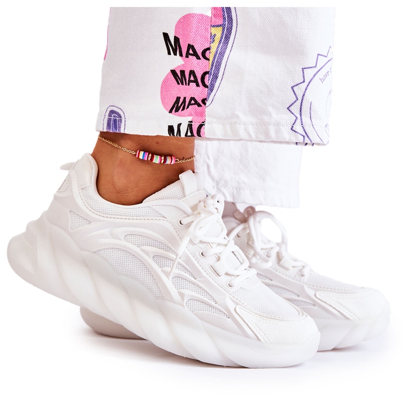 PM2 Modische Damen Sportschuhe Sneakers Weiß Sollero