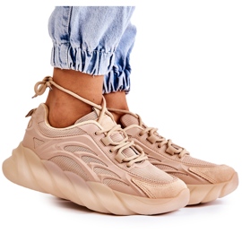 PM2 Modische Damen Sportschuhe Sneakers Beige Sollero golden