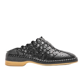 Breno schwarze durchbrochene Hausschuhe