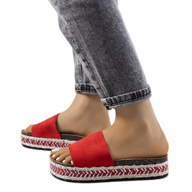 Rote Sandalen auf der Bonython-Korksohle