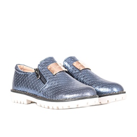 Kinder Virton blaue Metallic-Brogues