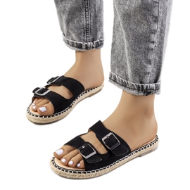 Schwarze Finnan-Hausschuhe für Damen