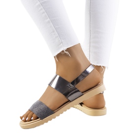 Silberne Damensandalen von Laval silber-