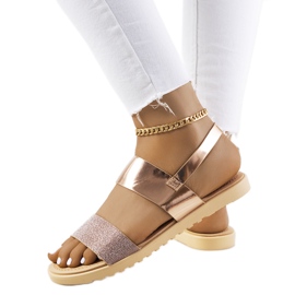 Rosa Damensandalen von Laval mehrfarbig golden