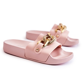 FK1 Kinder-Gummihausschuhe mit dekorativer Kette Pink Suzie rosa