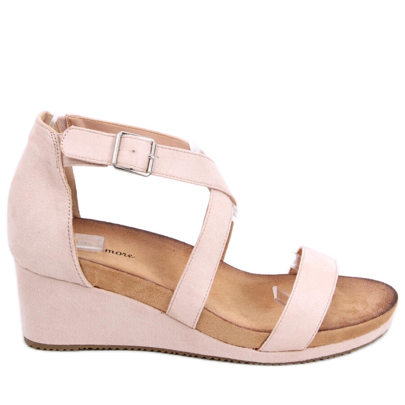 Ashlyn Nude Keilsandalen beige rosa