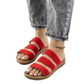 Rote Cremik-Hausschuhe für Damen