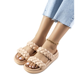 Beige Damen-Flip-Flops