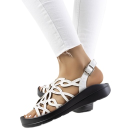 Weiße Smidel-Sandalen silber-