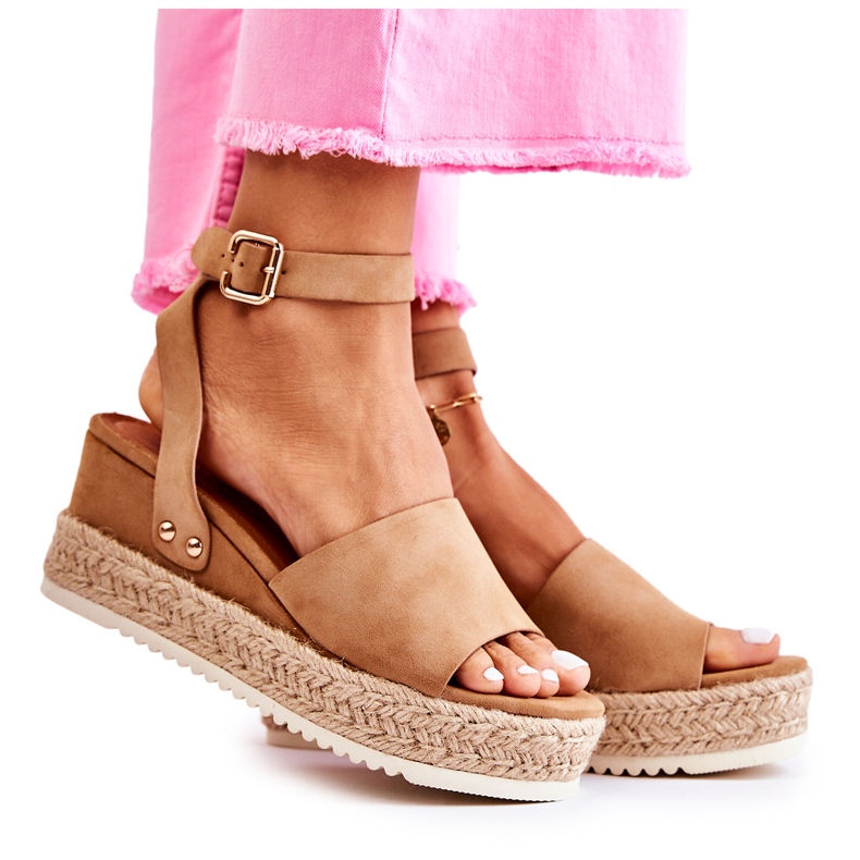 FE1 Wildleder Camel Sandalen Lissabon beige