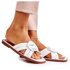 Modische weiße Sansa-Hausschuhe für Damen