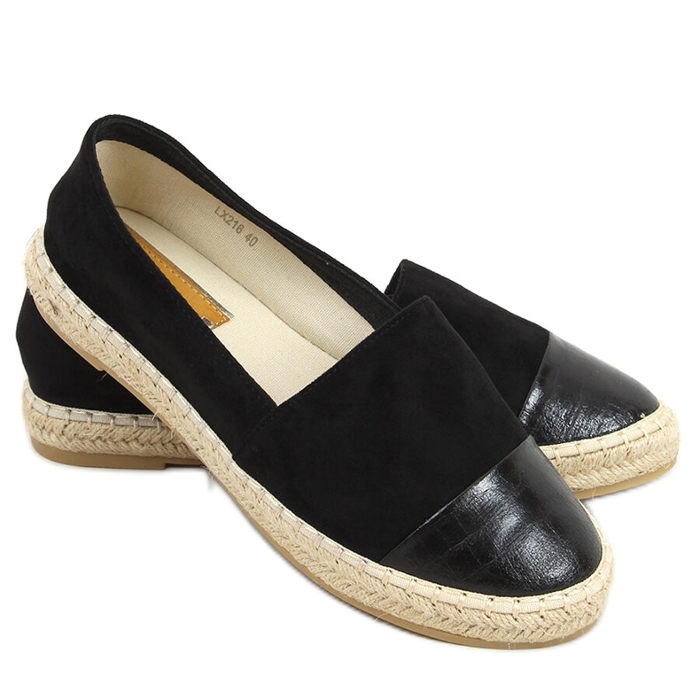 Klammige Espadrilles für Damen schwarz