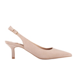 Marco Shoes Sommerliche Pumps aus zartem Veloursleder in Beige