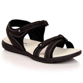 Sportliche Sandalen mit schwarzem Klettverschluss im American Club