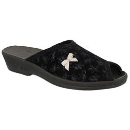 Befado Frauenschuhe mit Blumen PU 581d198 schwarz
