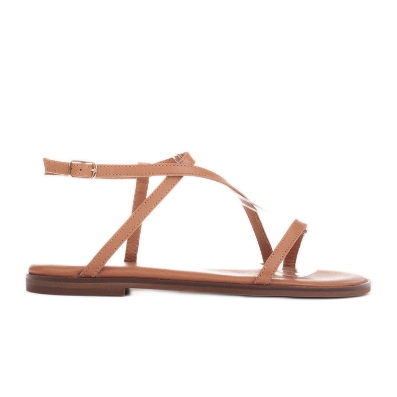 Marco Shoes Ledersandalen mit flachem Boden braun