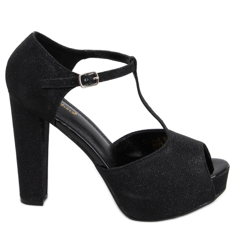 Hope Schwarze schillernde Sandalen auf der Plattform