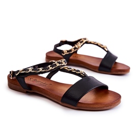 S.Barski Kindersandalen mit Schnalle Black Letto schwarz