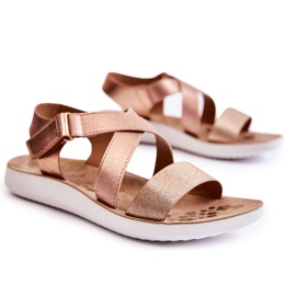 S.Barski Kindersandalen mit Klettverschluss Pink Gold Alise golden golden