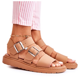 FM1 Camel Reese Sandalen mit Schnalle braun