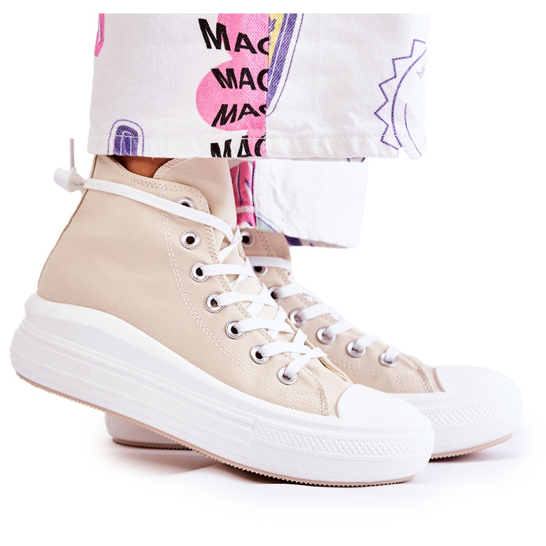PJ1 High-Top-Sneaker für Damen Beige Carlyn