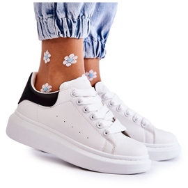 FS3 Damen Sportschuhe auf der Plattform schwarz und weiß Eliso