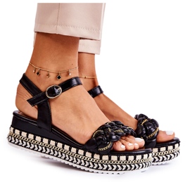 PS1 Damen-Sandalen mit Keilabsatz Schwarz Chaves